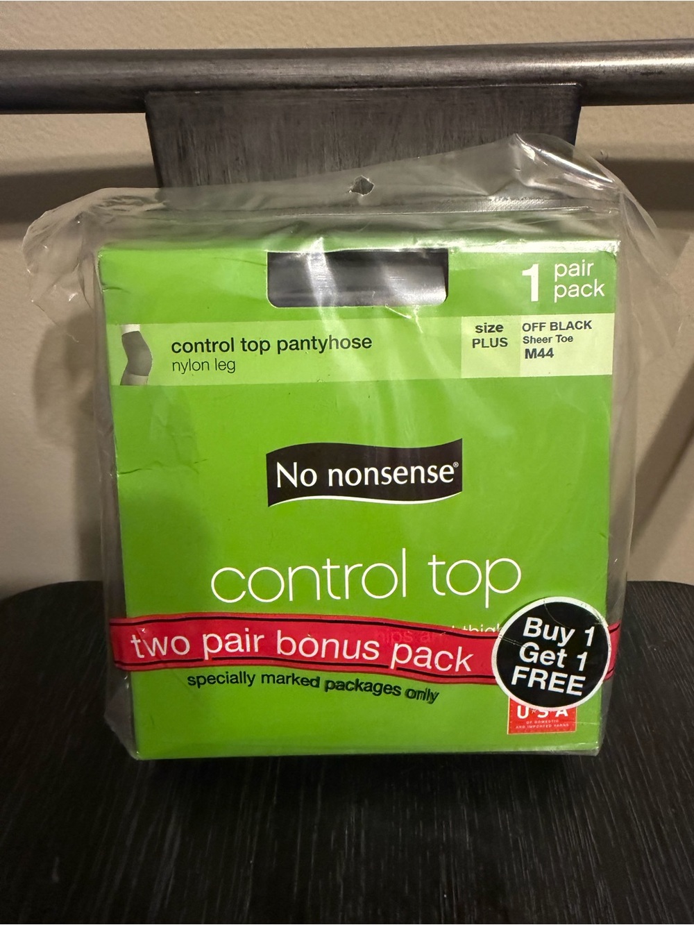 Vintage No Nonsense 2 Pair Bonus Pack Pantyhose Plus M44 NOS